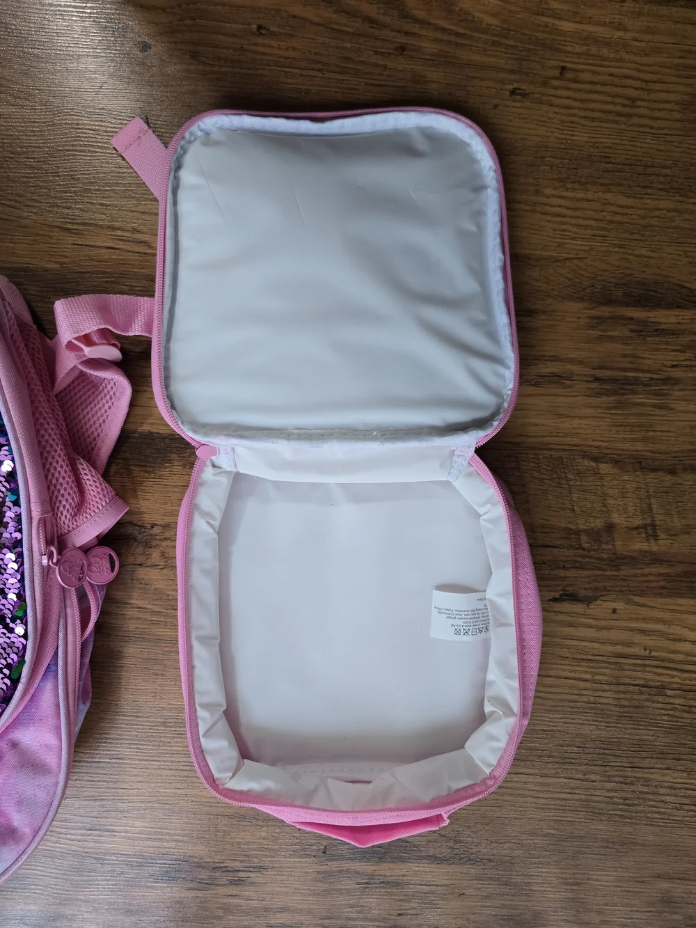 Pink Mermaid Sequin Kids Backpack and Lunch Bag Set